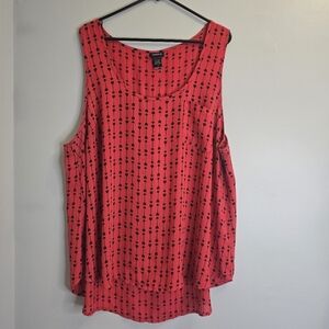 Torrid Sleeveless Blouse Tank Size 3 Red Black Arrows Polyester